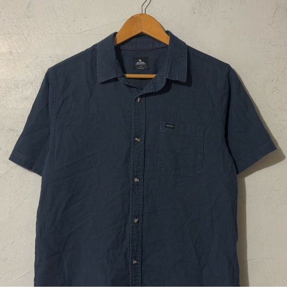 Ripcurl Ourtime Texture Shirt Slate Short Sleeve Button Up Top M - Picture 3 of 8